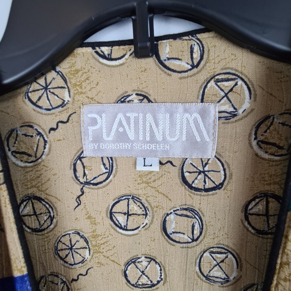 VTG Platinum Dorothy Schoelen Color Block Blazer Large Art To Wear Unique Retro - Picture 2 of 10